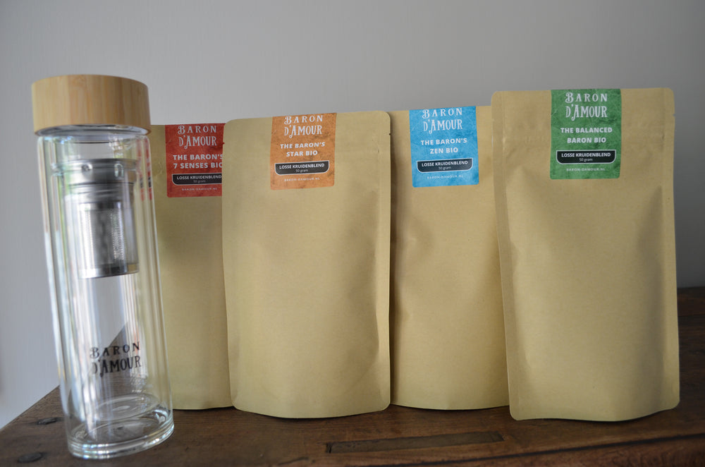 The Baron's Herbal Blends Collection & Tea Bottle